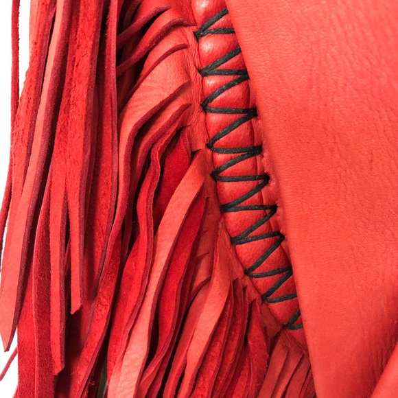 Vintage Leather Fringed Shoulder Bag 🌶🥊 - Picture 5 of 11